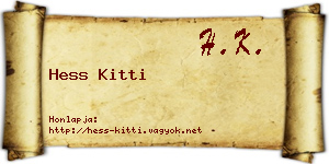 Hess Kitti névjegykártya